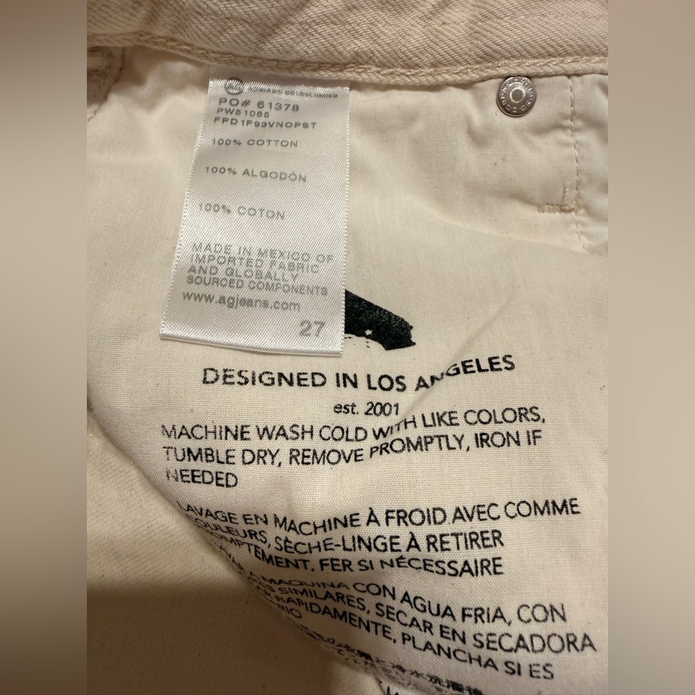 Ag Adriano Goldschmied Hattie Crop Jean High-Rise Barrel in Opal Stone size 27 - Picture 11 of 13